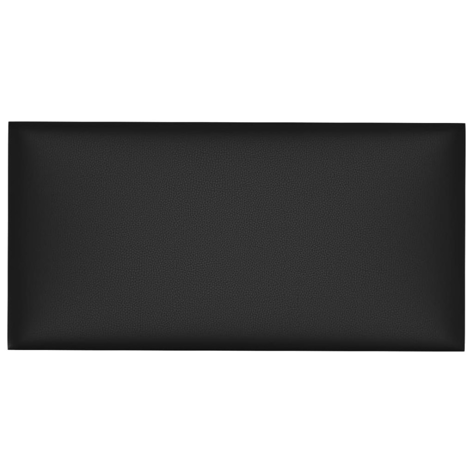 Paneles de pared 12 uds cuero sintético negro 30x15 cm 0,54