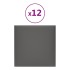 Paneles de pared 12 uds cuero sintético gris 30x30 cm 1,08
