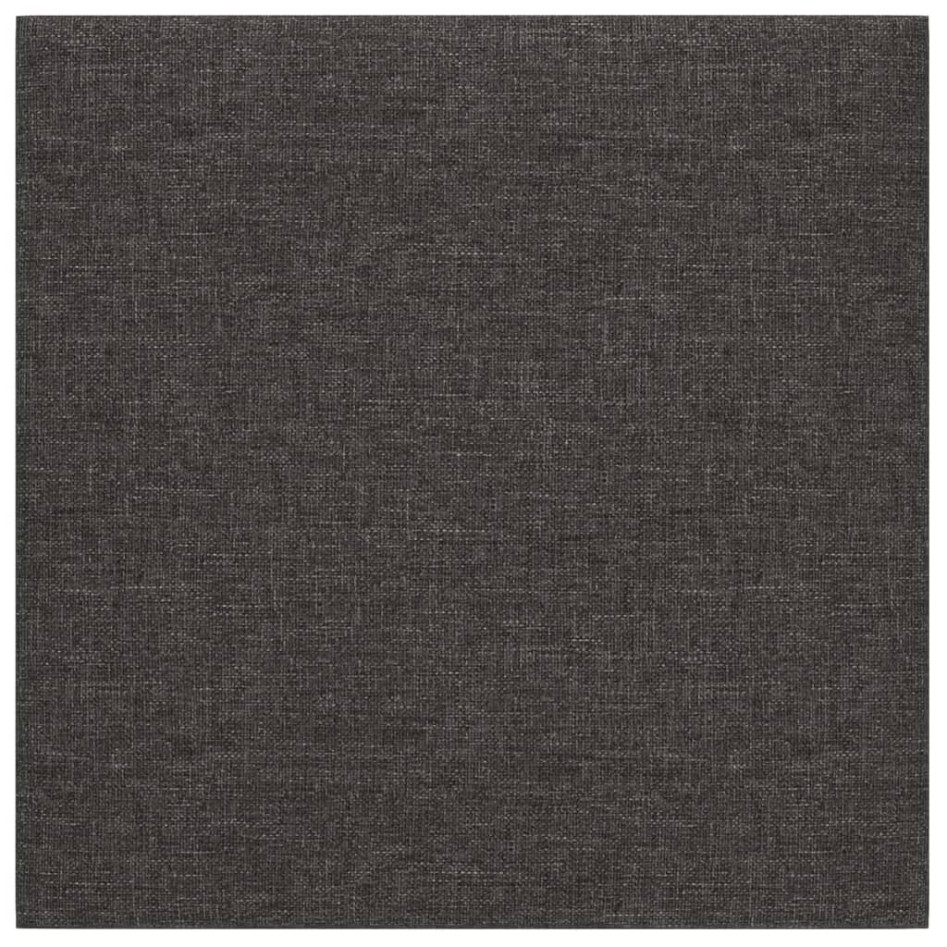 Paneles de pared 12 uds tela gris oscuro 30x30 cm 1,08