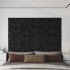Paneles de pared 12 uds cuero sintético negro 30x30 cm 0,54