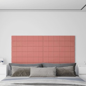 Paneles de pared 12 uds terciopelo rosa 90x15 cm 1,62