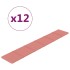 Paneles de pared 12 uds terciopelo rosa 90x15 cm 1,62