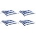 Cojines de silla 4 uds tela a rayas azul y blanco 40x40x7