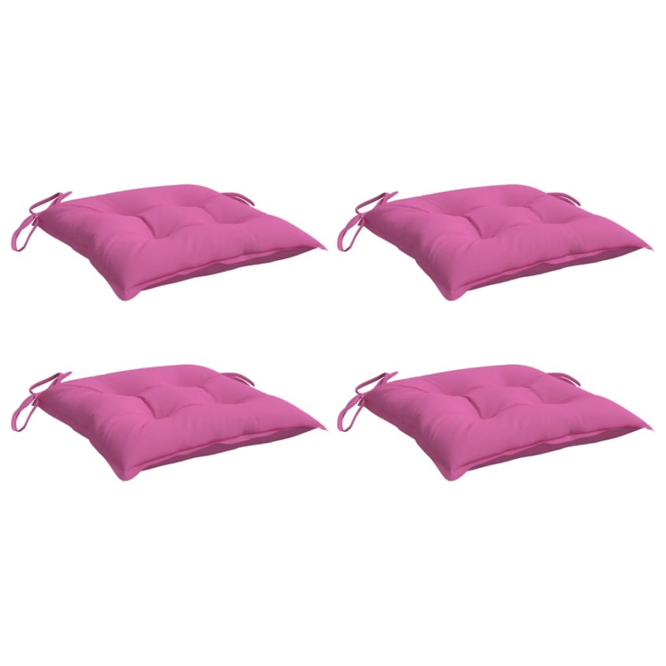 Cojines para silla 4 unidades tela rosa 40x40x7