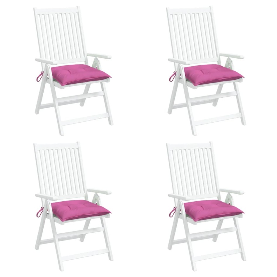 Cojines para silla 4 unidades tela rosa 40x40x7