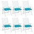 Cojines de silla 6 uds tela Oxford turquesa 50x50x7