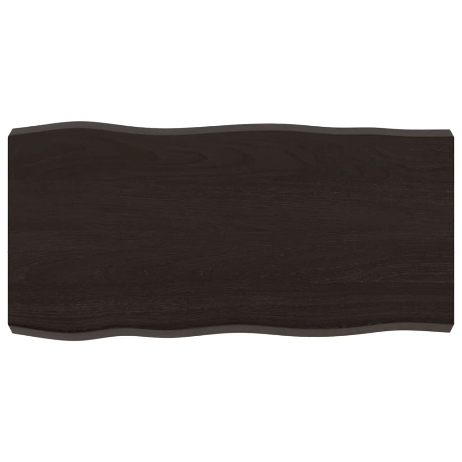 Tablero mesa madera tratada borde vivo marrón 80x40x(2-6)