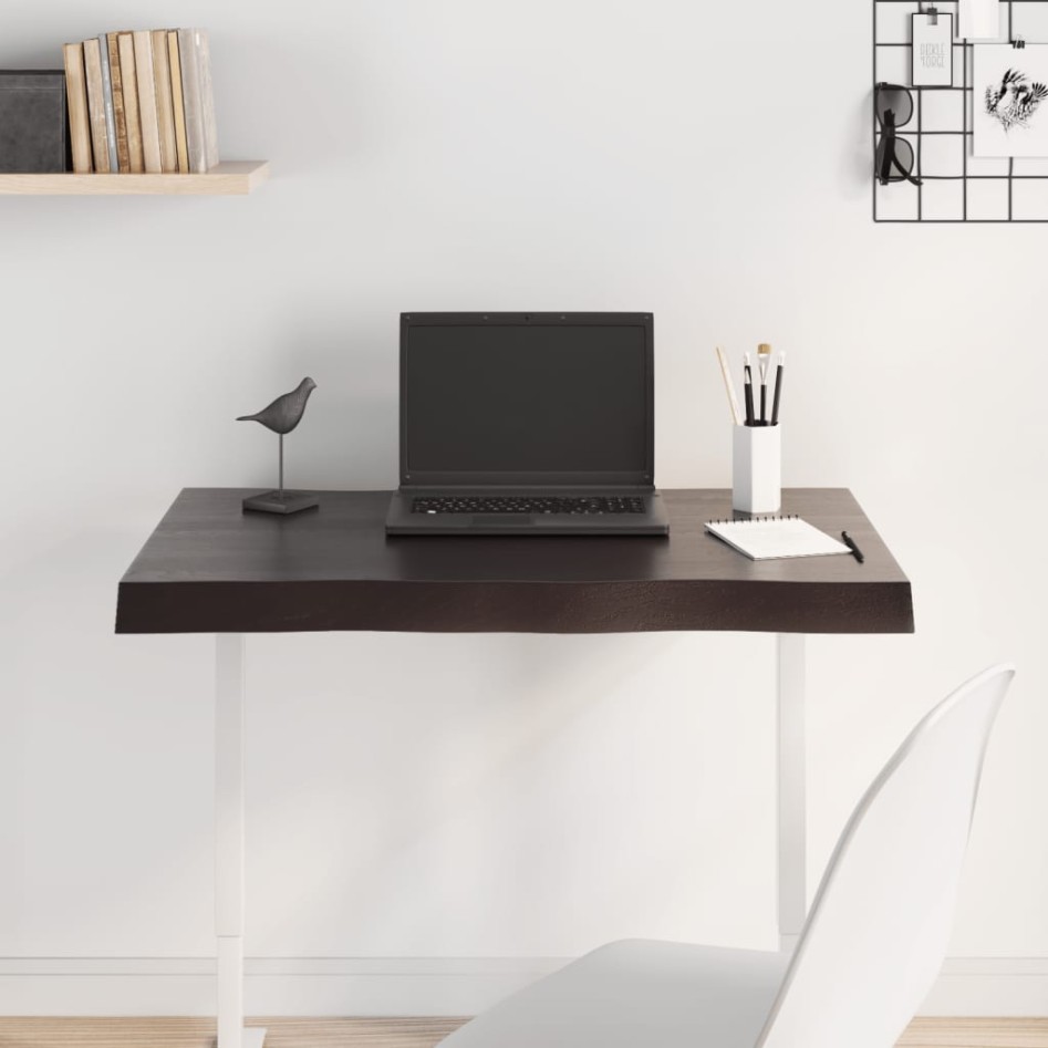 Tablero mesa madera tratada borde vivo marrón 80x40x(2-6)