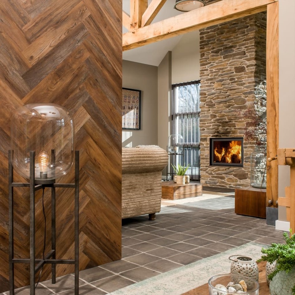 WallArt Tablones de aspecto madera de roble Barnwood marrón