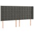 Cabecero con LED de terciopelo gris oscuro 203x16x118/128