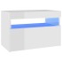 Mesita de noche con LED contrachapada blanco brillo 60x35x40