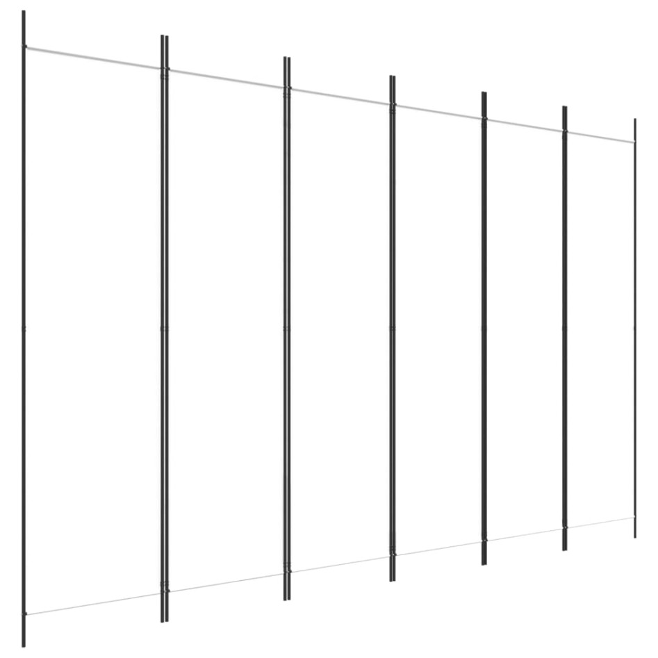 Biombo divisor de 6 paneles de tela blanco 300x200