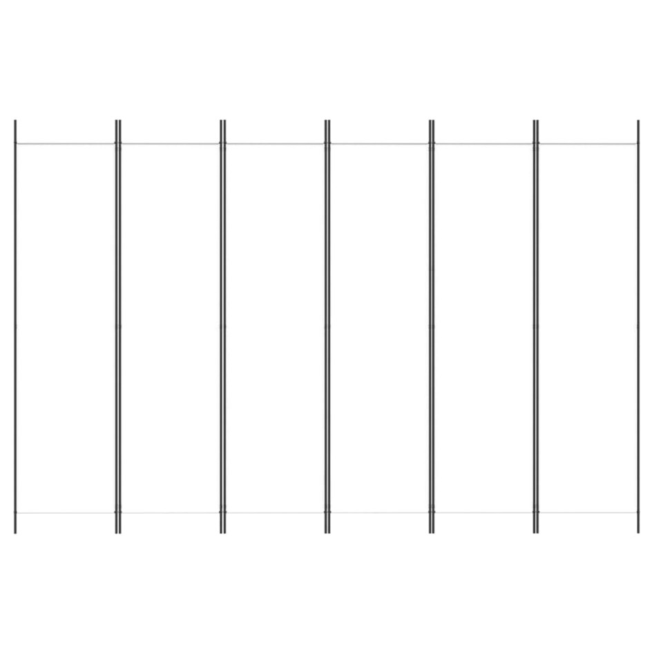 Biombo divisor de 6 paneles de tela blanco 300x200