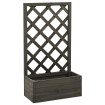 Jardinera enrejada de jardín madera abeto gris 50x25x90 cm