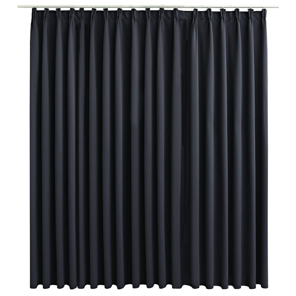 Cortina opaca con ganchos negro 290x245