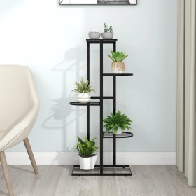 Soporte de flores de 5 estantes de metal negro 43x22x98