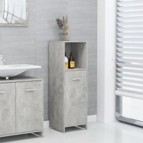 Armario de baño madera contrachapada gris hormigón 30x30x95