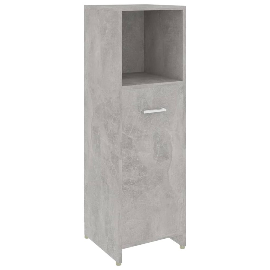 Armario de baño madera contrachapada gris hormigón 30x30x95