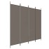 Biombo divisor de 4 paneles de tela gris antracita 200x200