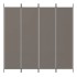 Biombo divisor de 4 paneles de tela gris antracita 200x200