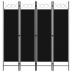 Biombo divisor de 4 paneles negro 160x180 cm