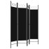 Biombo divisor de 4 paneles negro 160x180