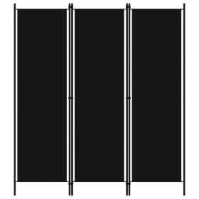 Biombo divisor de 3 paneles negro 150x180