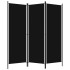 Biombo divisor de 3 paneles negro 150x180