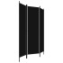 Biombo divisor de 3 paneles negro 150x180