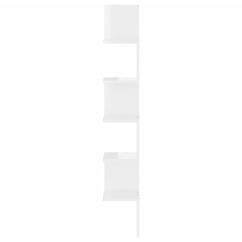 Estante esquina pared contrachapado blanco brillo