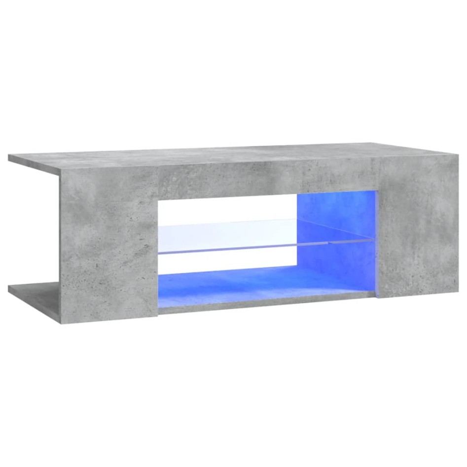 Mueble de TV con luces LED gris hormigón 90x39x30