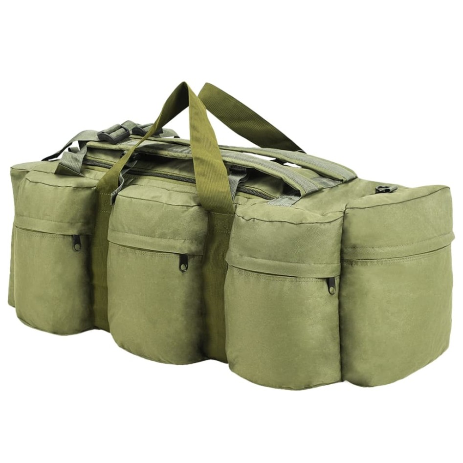 Bolso de lona estilo militar 3-en-1 90 L verde