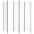 Biombo divisor de 5 paneles de tela blanco 250x200