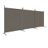 Biombo divisor de 3 paneles de tela gris antracita 525x180