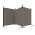 Biombo divisor de 3 paneles de tela gris antracita 525x180