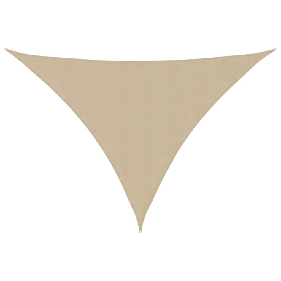 Toldo de vela triangular tela Oxford beige 3,5x3,5x4,9