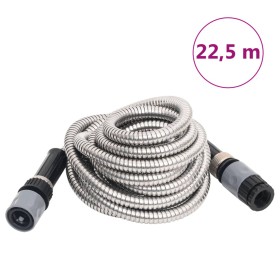 Manguera jardín pulverizador acero inoxidable plata 14mm 22,5