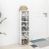 Mueble zapatero madera ingeniería blanco brillo 27,5x27x102