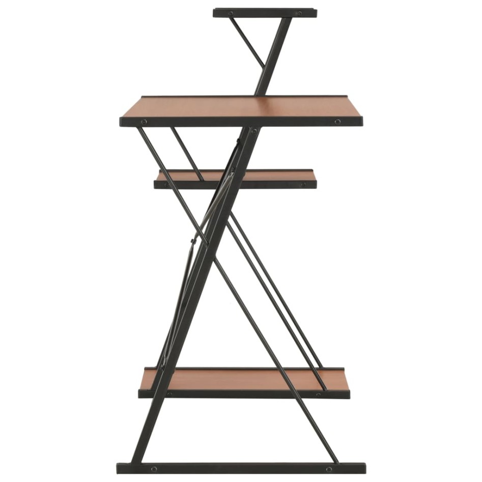 Escritorio con estantería negro y marrón 116x50x93