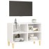 Mueble de TV con patas de madera maciza blanco 69,5x30x50
