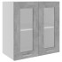 Armario colgante vidrio y madera ingeniería gris