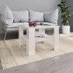Mesa de centro madera contrachapada blanco brillante 60x60x42cm