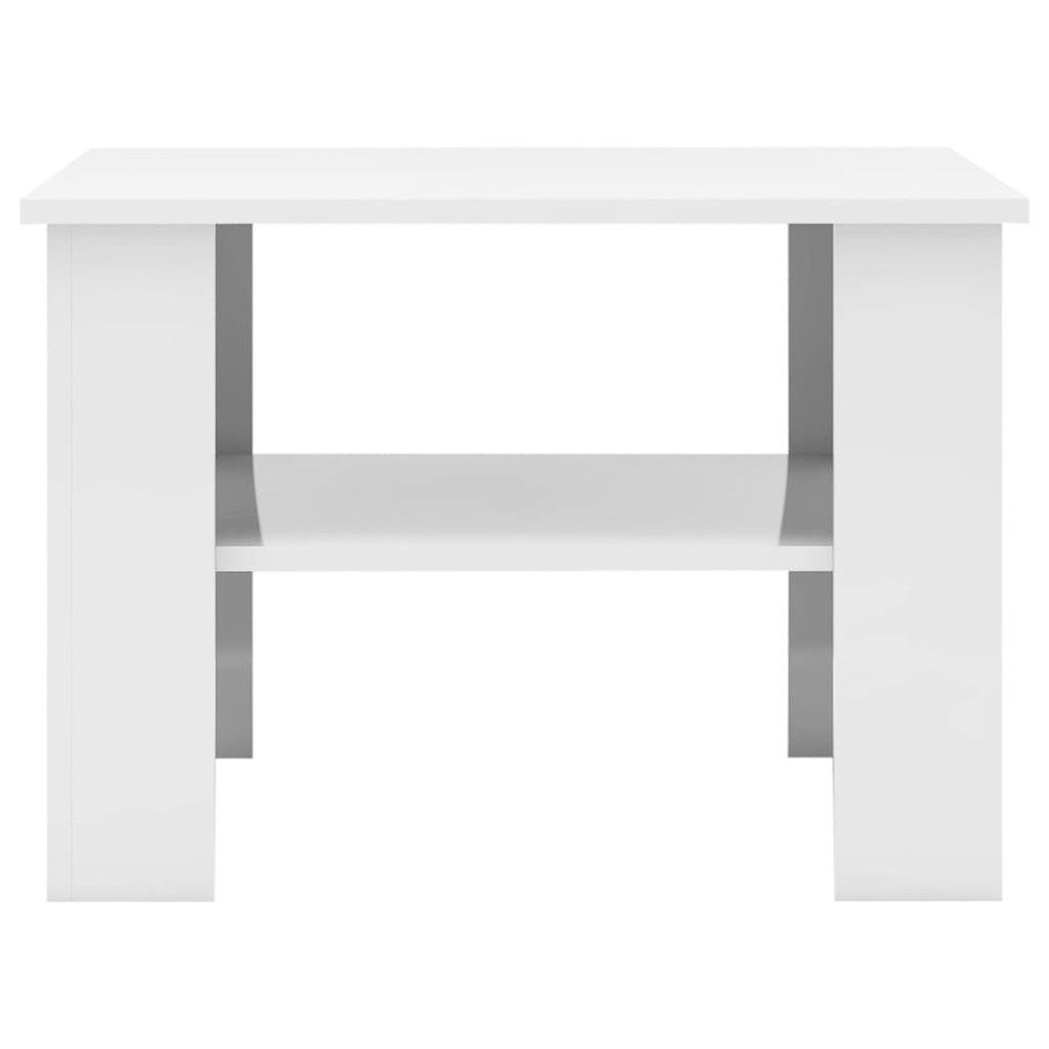 Mesa de centro madera contrachapada blanco brillante