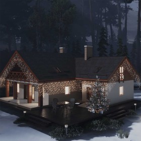 Cortina luces carámbano 10m 400 LED blanco cálido 8