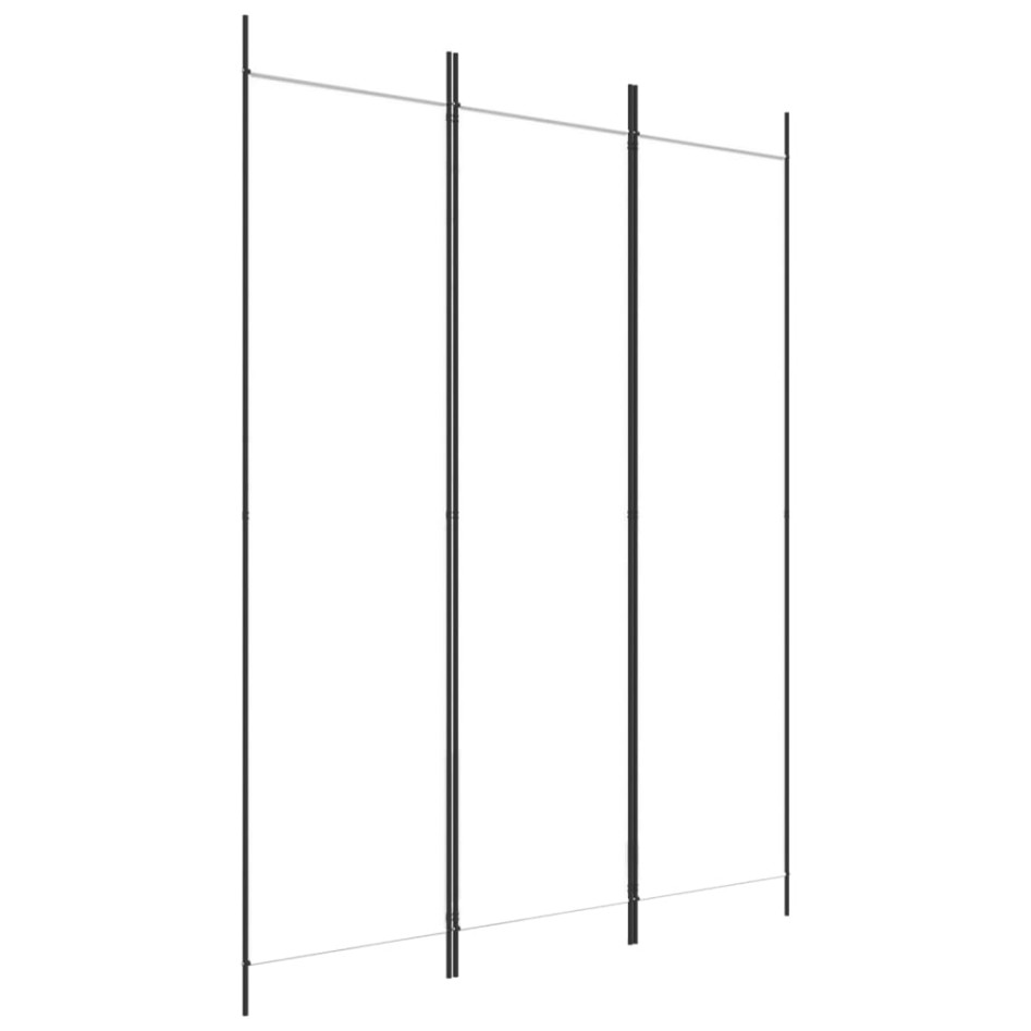 Biombo divisor de 3 paneles de tela blanco 150x200