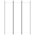 Biombo divisor de 3 paneles de tela blanco 150x200