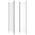 Biombo divisor de 3 paneles de tela blanco 150x200