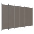 Biombo divisor de 6 paneles de tela gris antracita 300x200