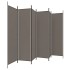 Biombo divisor de 6 paneles de tela gris antracita 300x200
