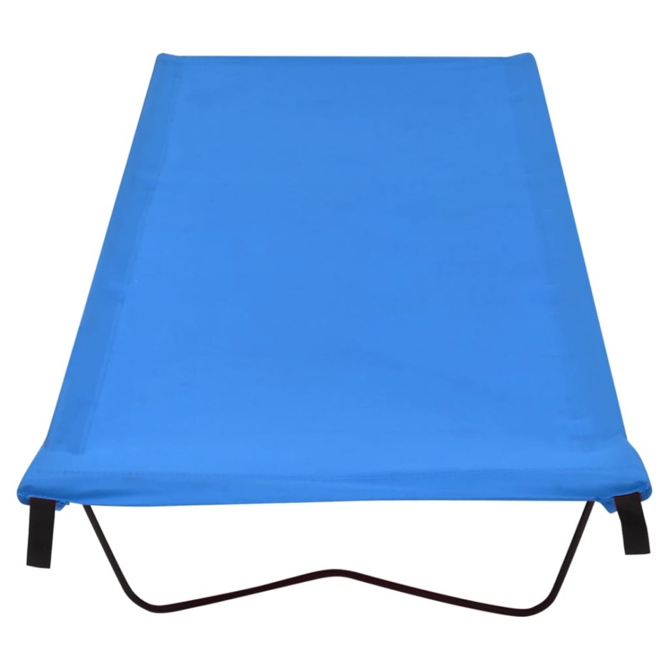 Cama de camping tela Oxford y acero azul 180x60x19